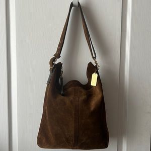 Suede Medium Brown Coach Shoulder Bag. Mint Condition